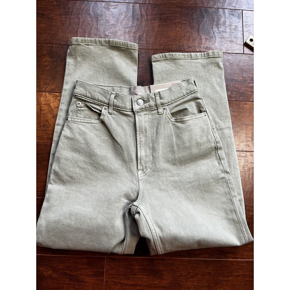 Everlane Straight Leg Jeans in Light Sage Green